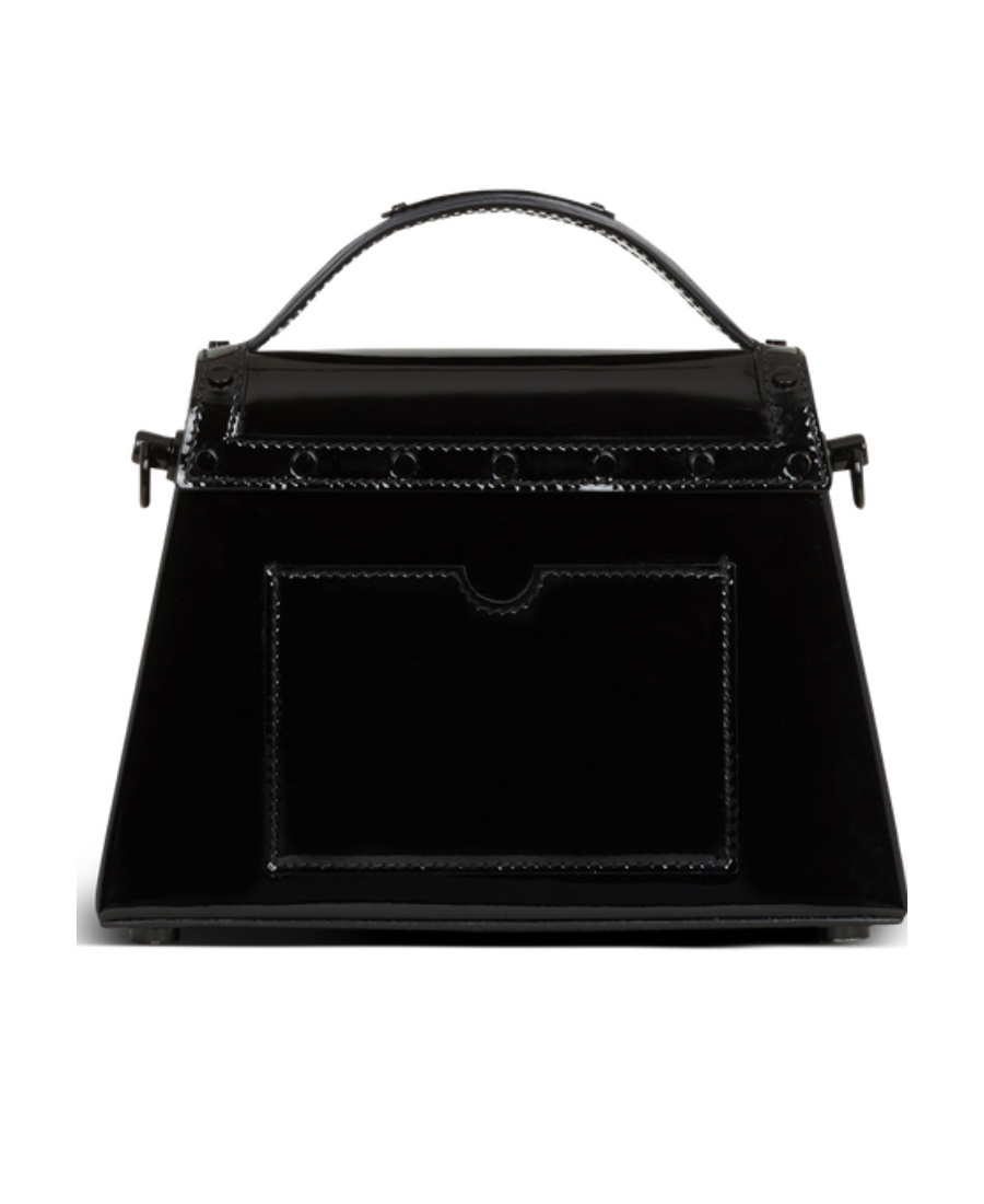 Shop Balmain B-buzz Dynasty Bag In Patent Leather In Black