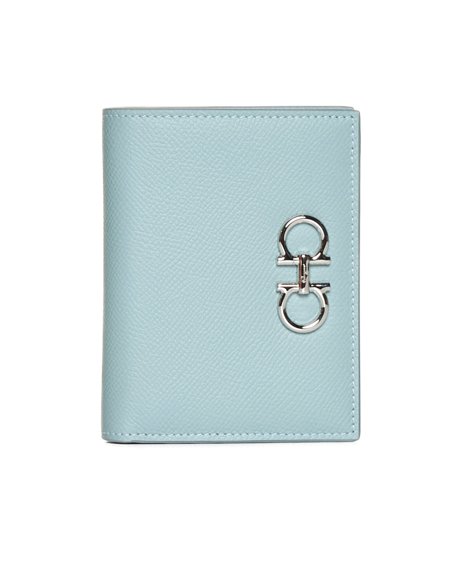 Ferragamo Gancini Compact Wallet In Blue