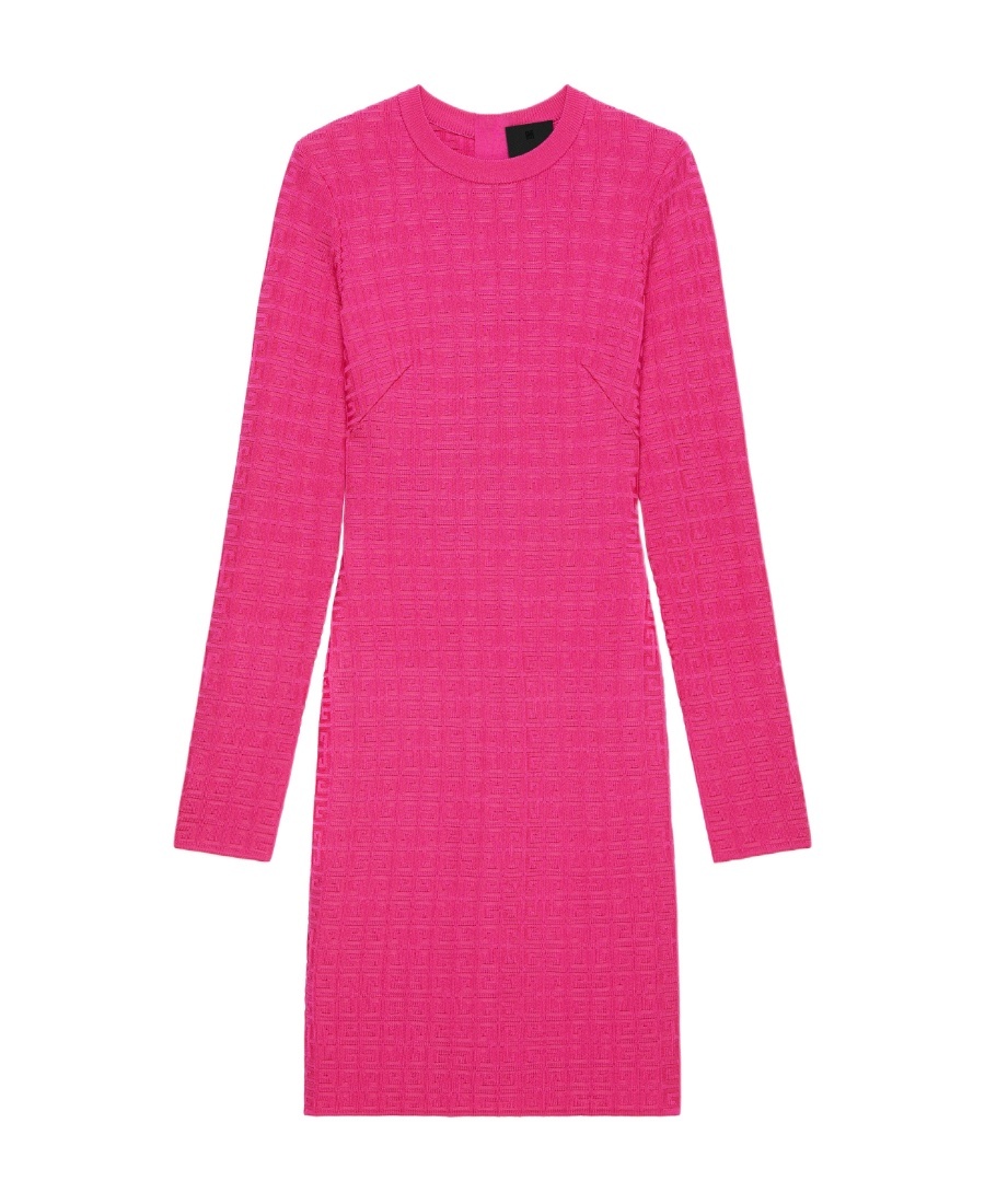 Givenchy Monogram-pattern Knitted Dress In Pink
