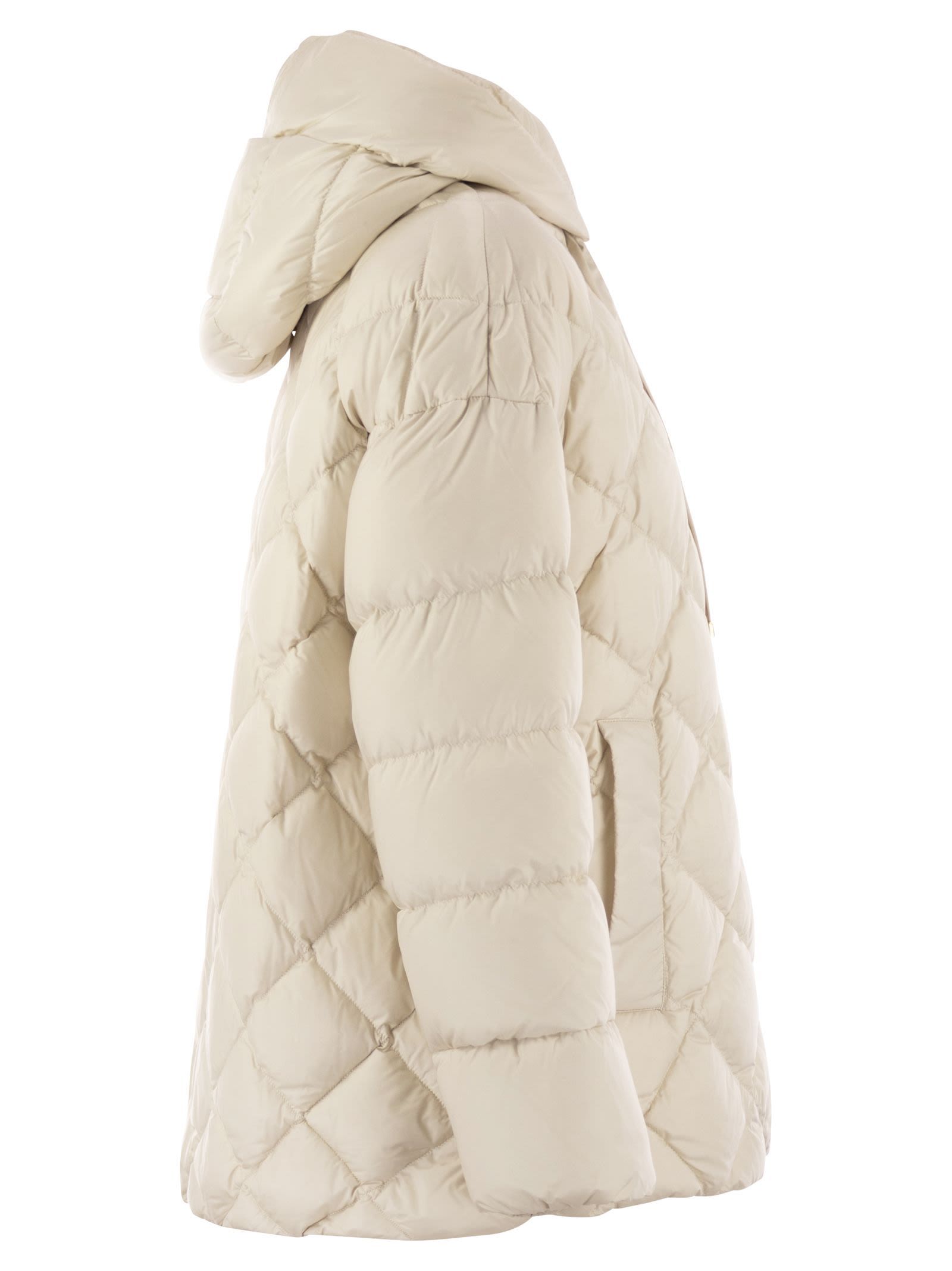 Max Mara Long-sleeved Down Jacket In Neutral