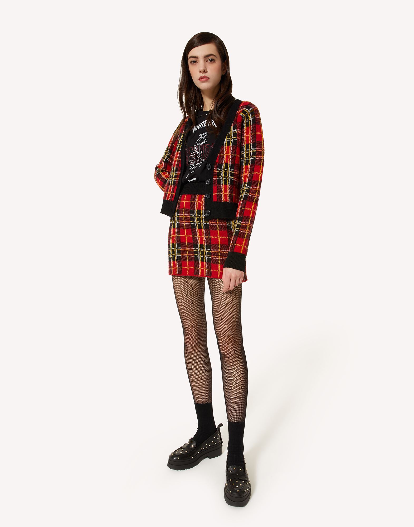 Red Valentino Plaid Mini Skirt In Multicolor