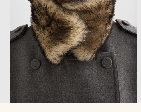 Jil Sander Fur Collar Double-breasted Coat In Gray