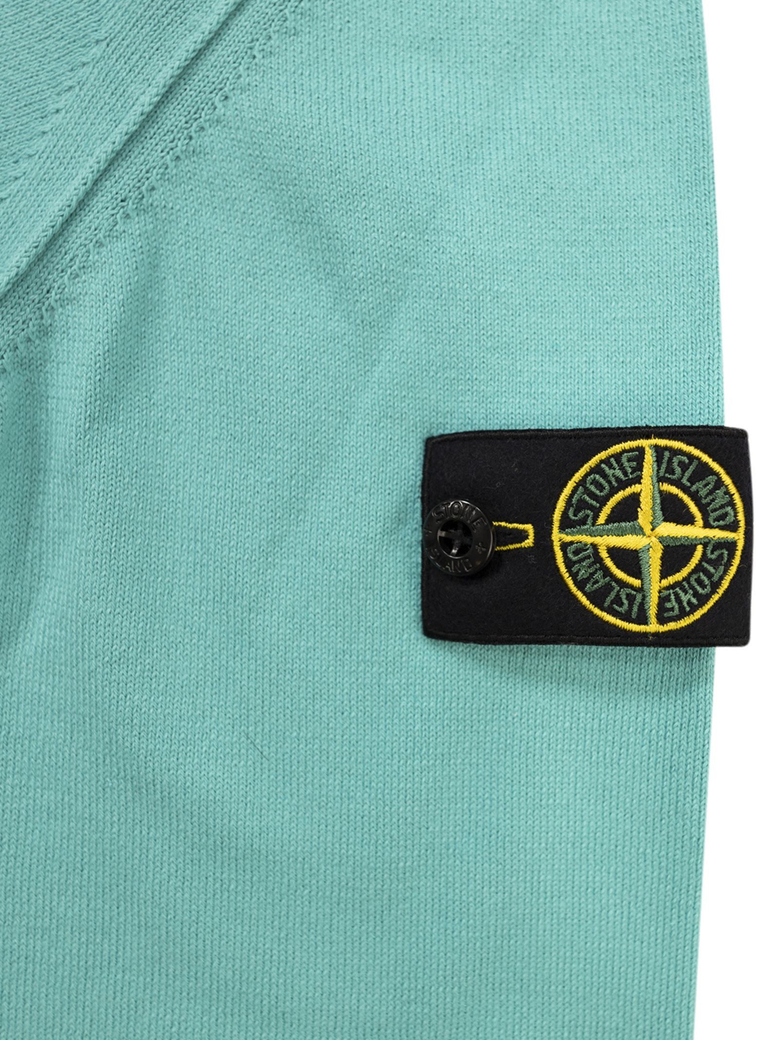 Stone Island Junior Compass Patch Crewneck Sweatshirt In Turquoise