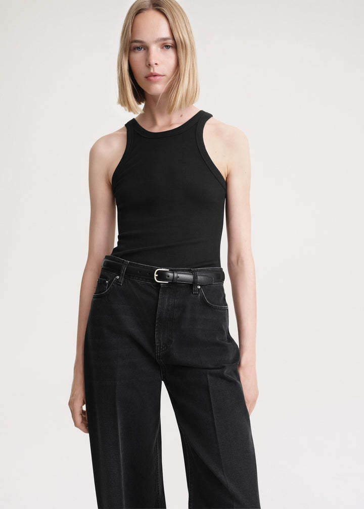Totême Faded-effect Tapered-leg Jeans In Black