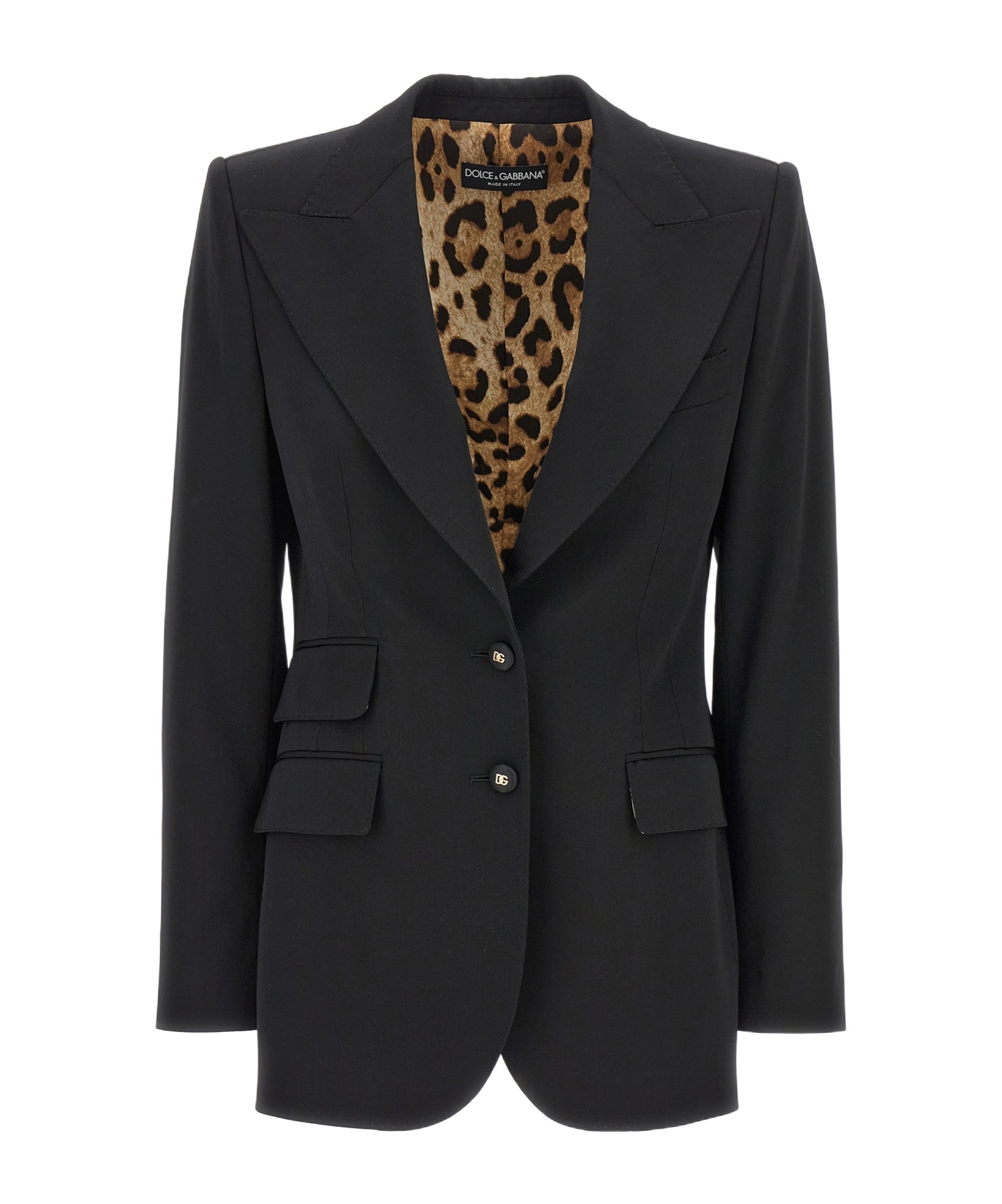 Dolce & Gabbana Gabardine Turlington Jacket With Top-stitching In Black
