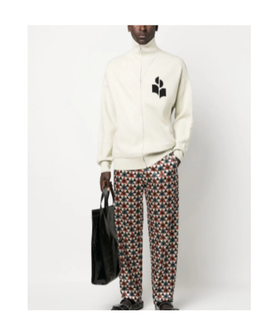 Isabel Marant Logo-print Zip-up Jumper In White
