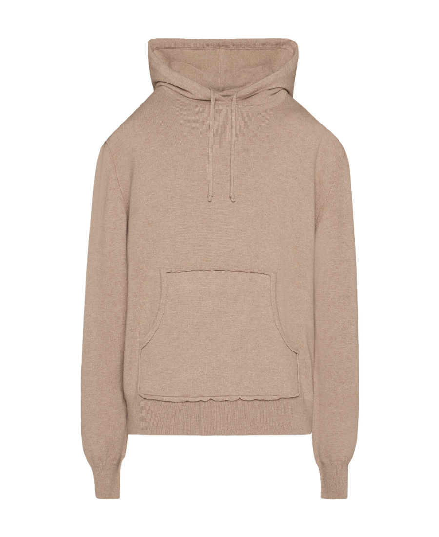 Maison Margiela Raw-cut Hooded Jumper In Nude