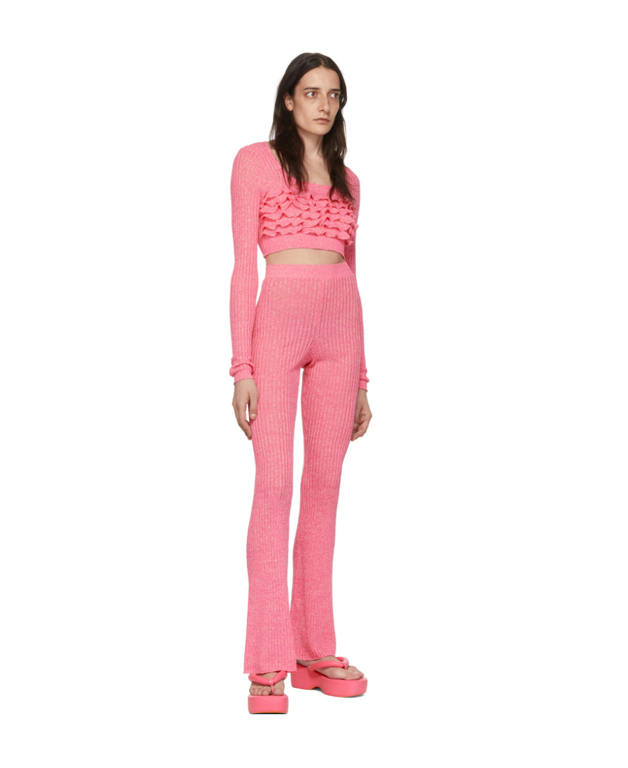 Msgm Logo Sweatpants In Pink