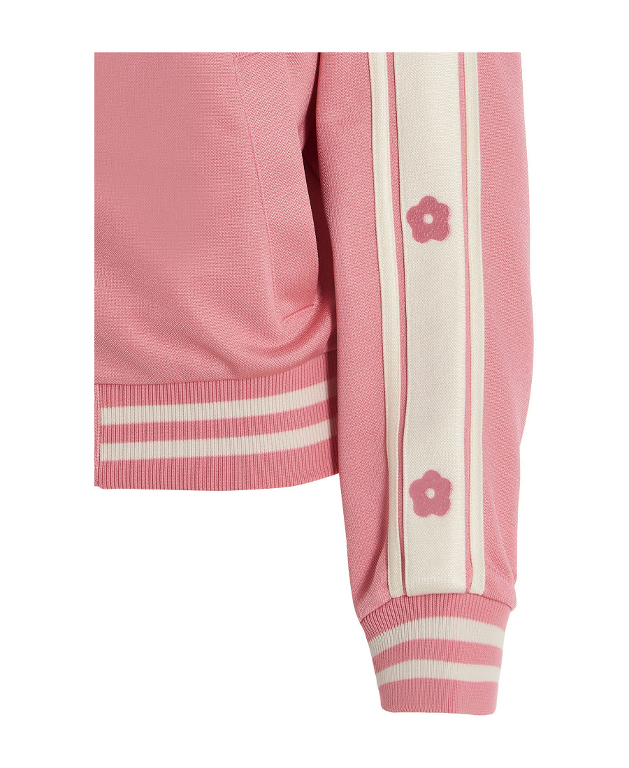 Kenzo Logo Embroidery Bib Sweatshirt In Pink
