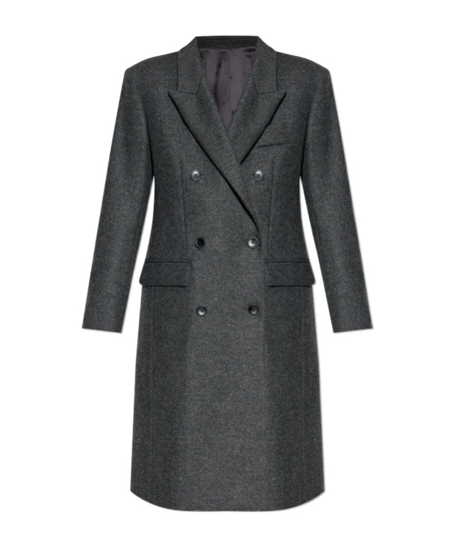 Isabel Marant Irene Double-breasted Wool-felt Coat In Black