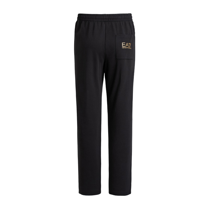 Ea7 Elastic Waist Casual Pants In Black