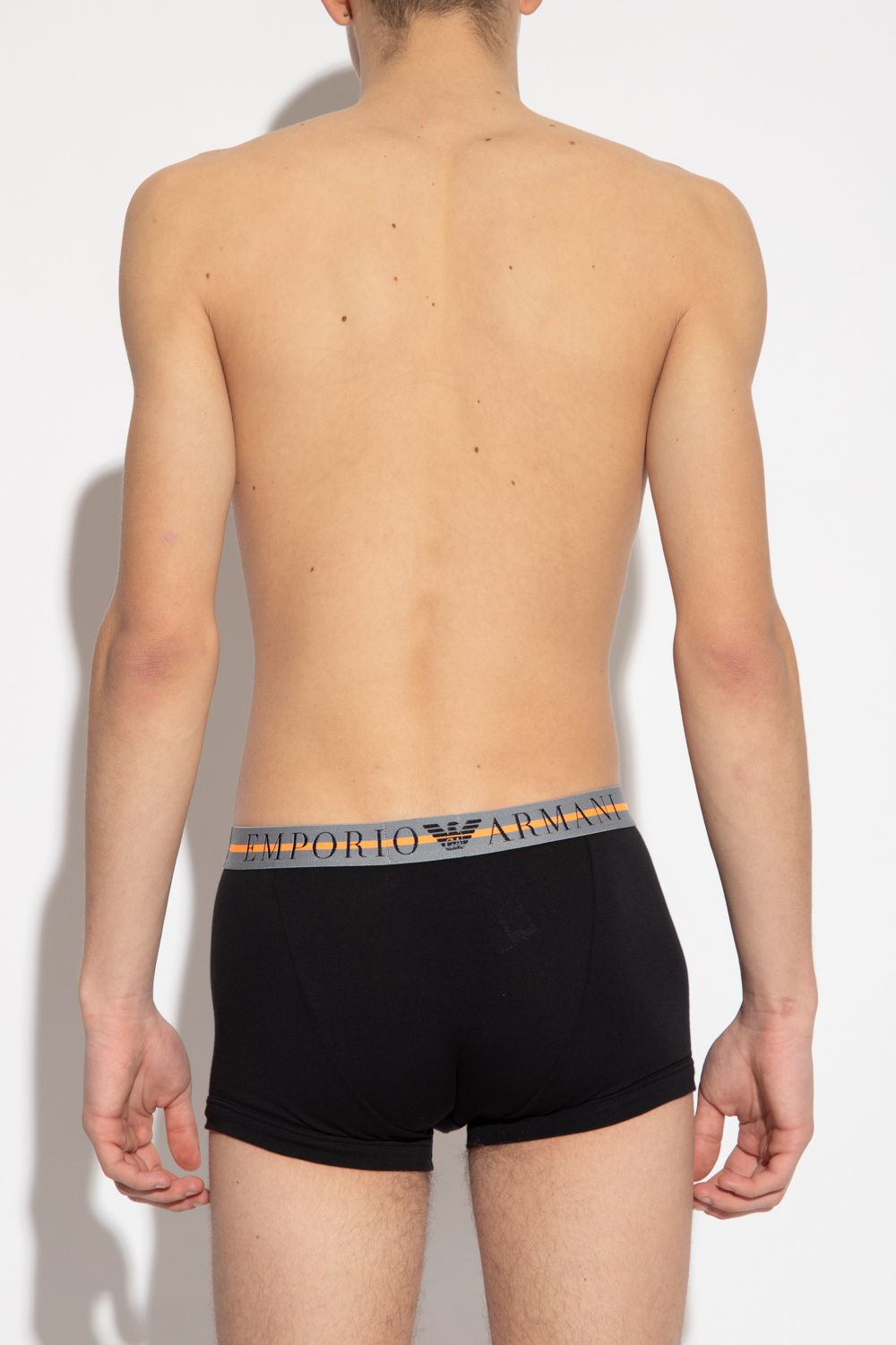 Emporio Armani Printed Set Of Three Briefs In Black