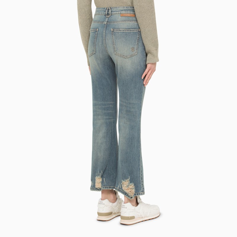 Stella Mccartney Distressed Bootcut Jeans In Gray