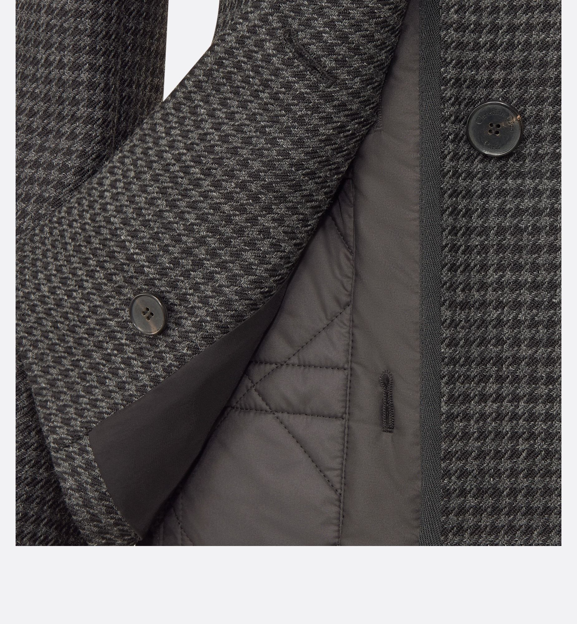 Dior Plaid Wool Suit Jacket In Gray