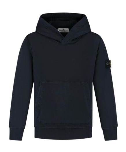 Stone Island Junior Long Sleeved Compass-badge Hoodie In Blue