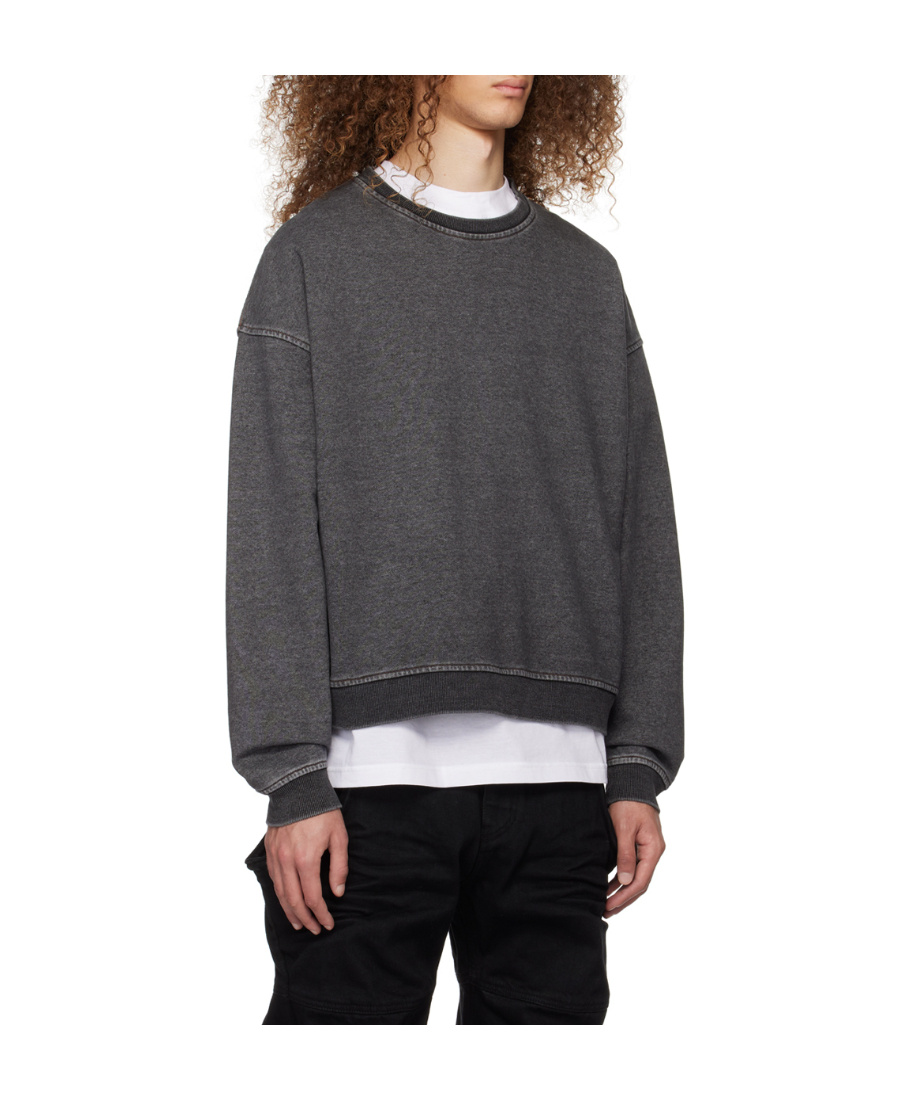 We11 Done Faded Round-necked Sweater In Black