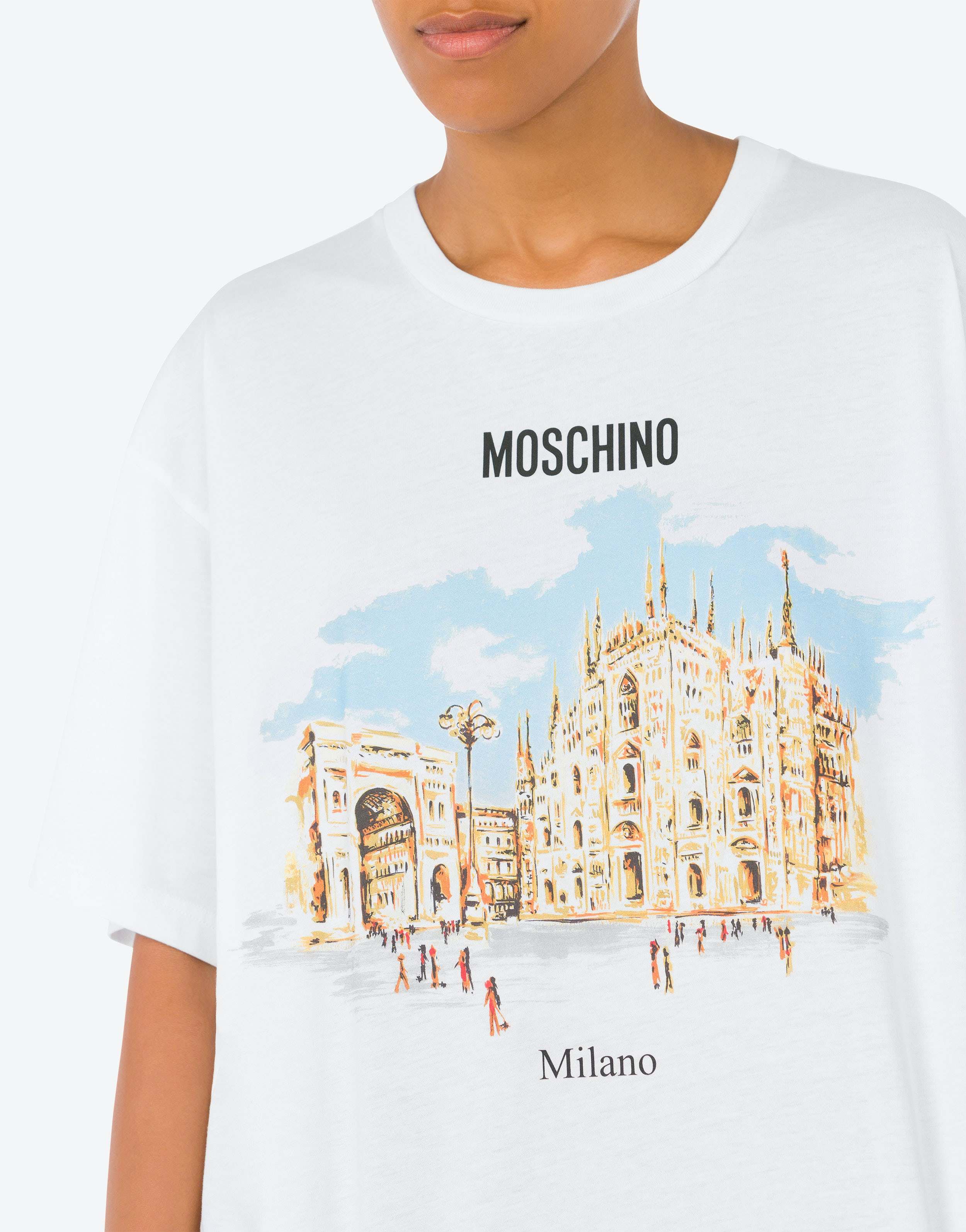 Moschino Illustration-print Organic Cotton T-shirt In White