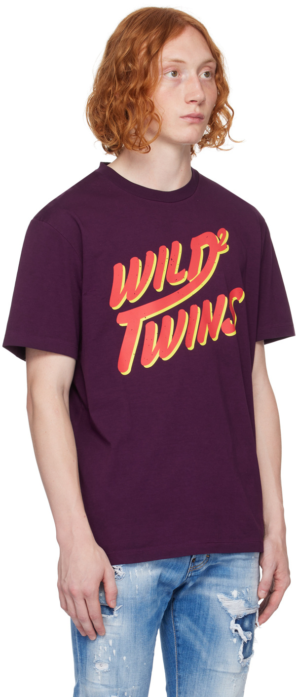 Dsquared2 Round Collar Printed T-shirt In Red