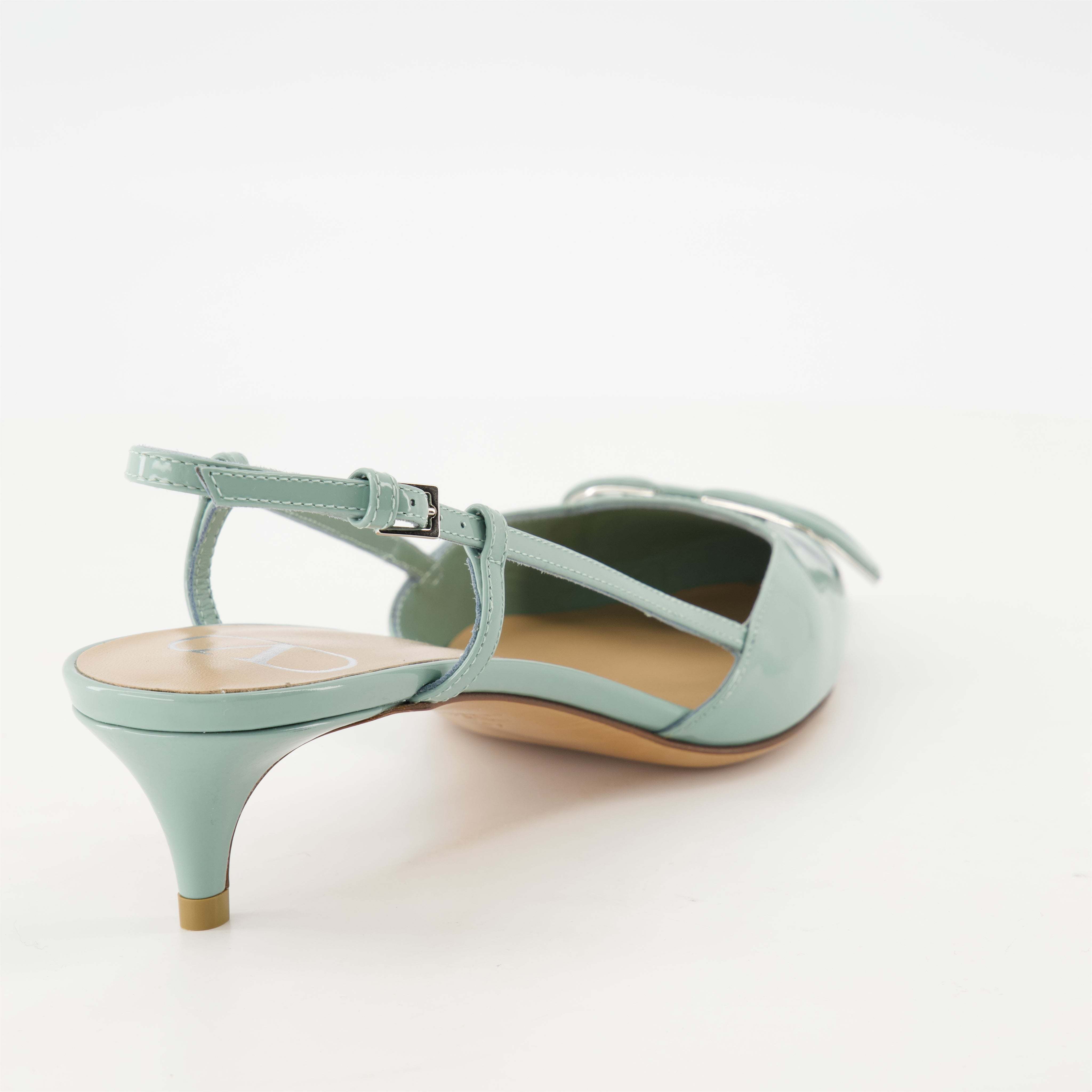 Valentino Vlogo High-heeled Sandals In Gray