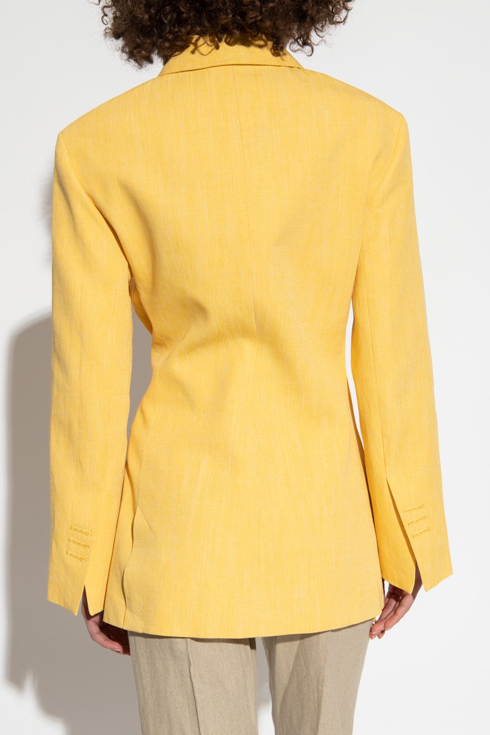 Jacquemus La Veste Tibau Crossover Blazer In Yellow