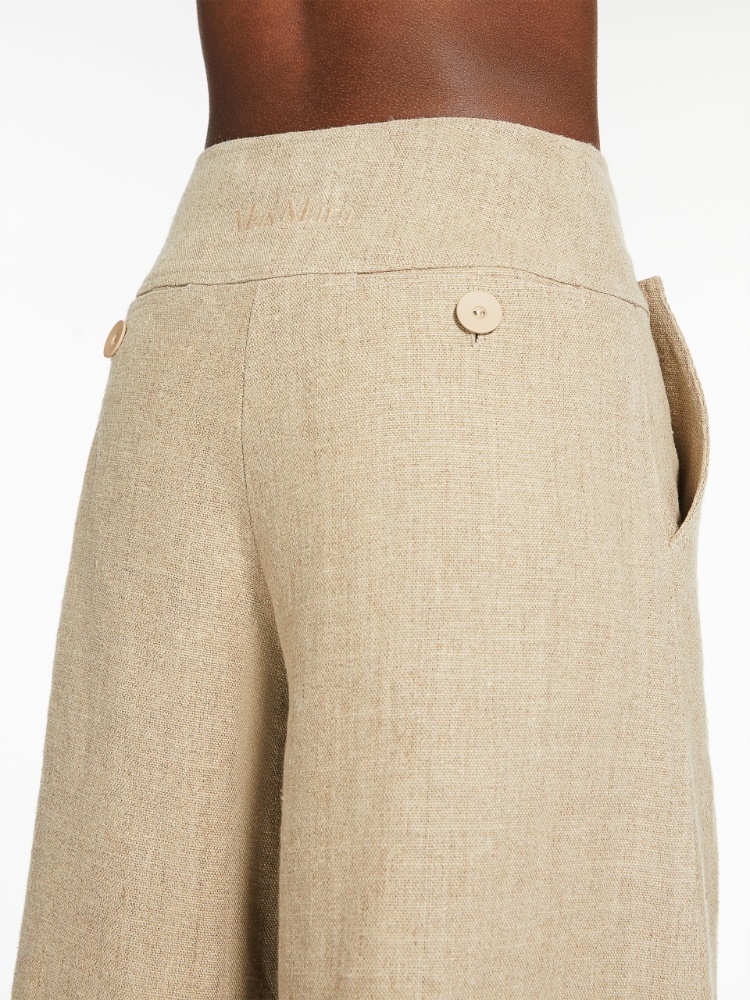Max Mara Wide-legged Casual Pants In Brown