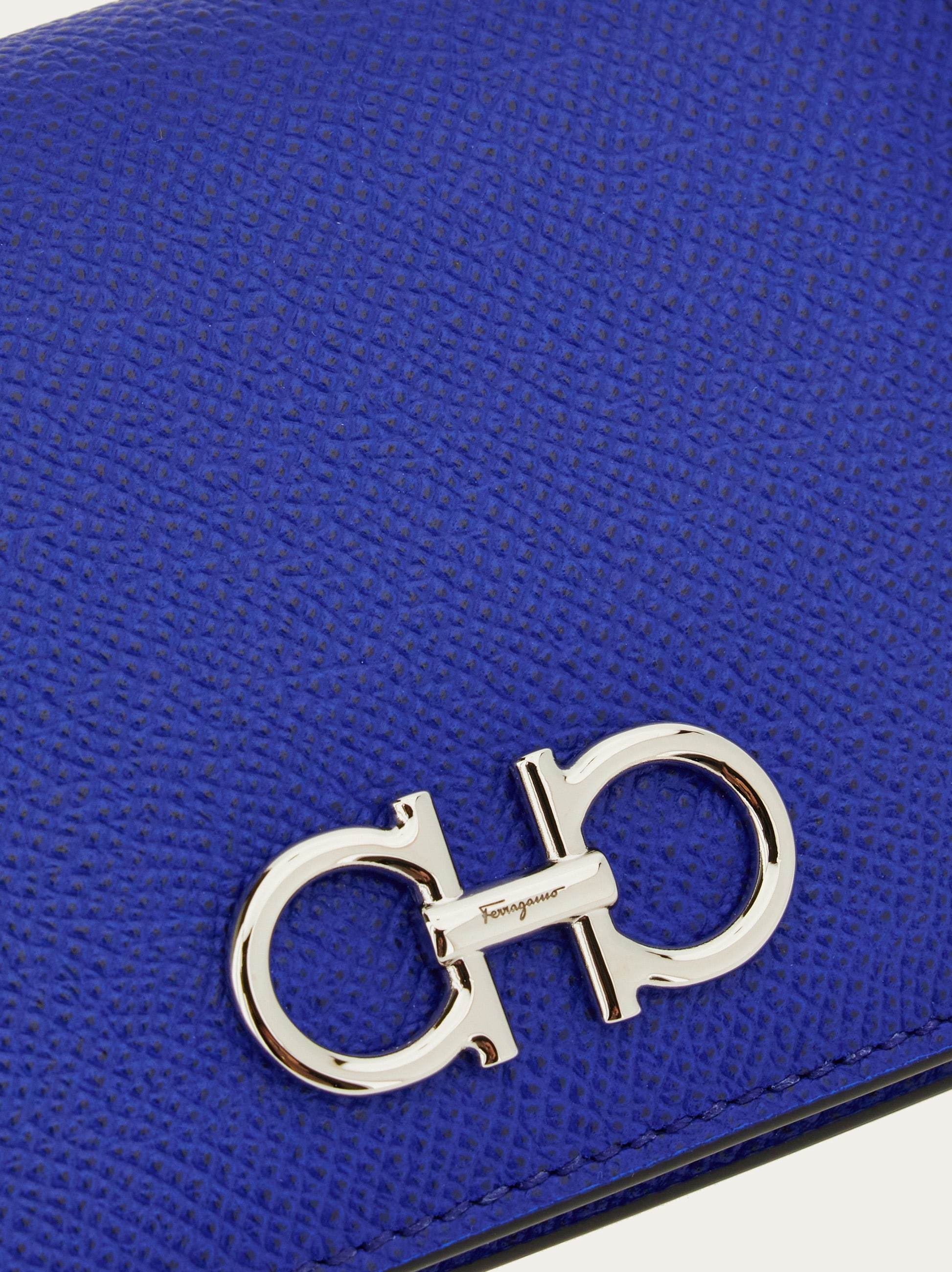 Ferragamo Gancini Compact Wallet In Blue