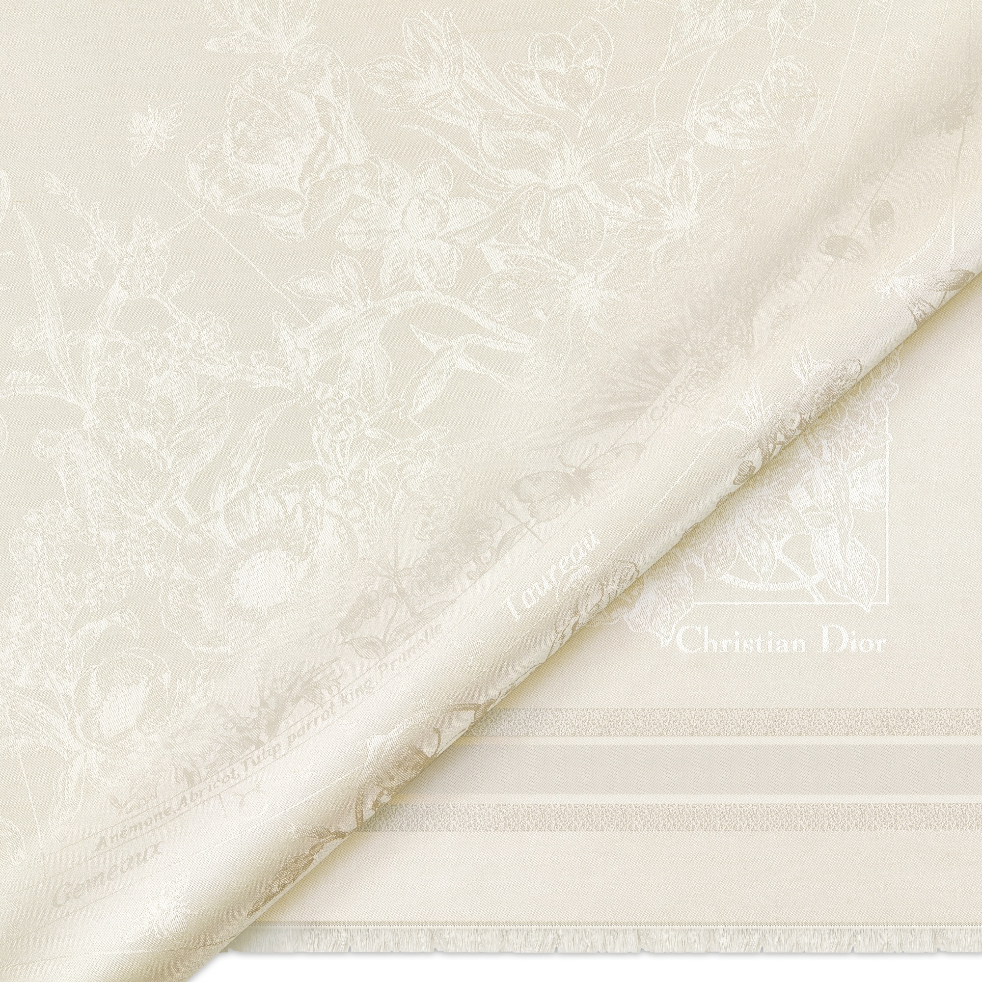 Dior Square Scarf In White
