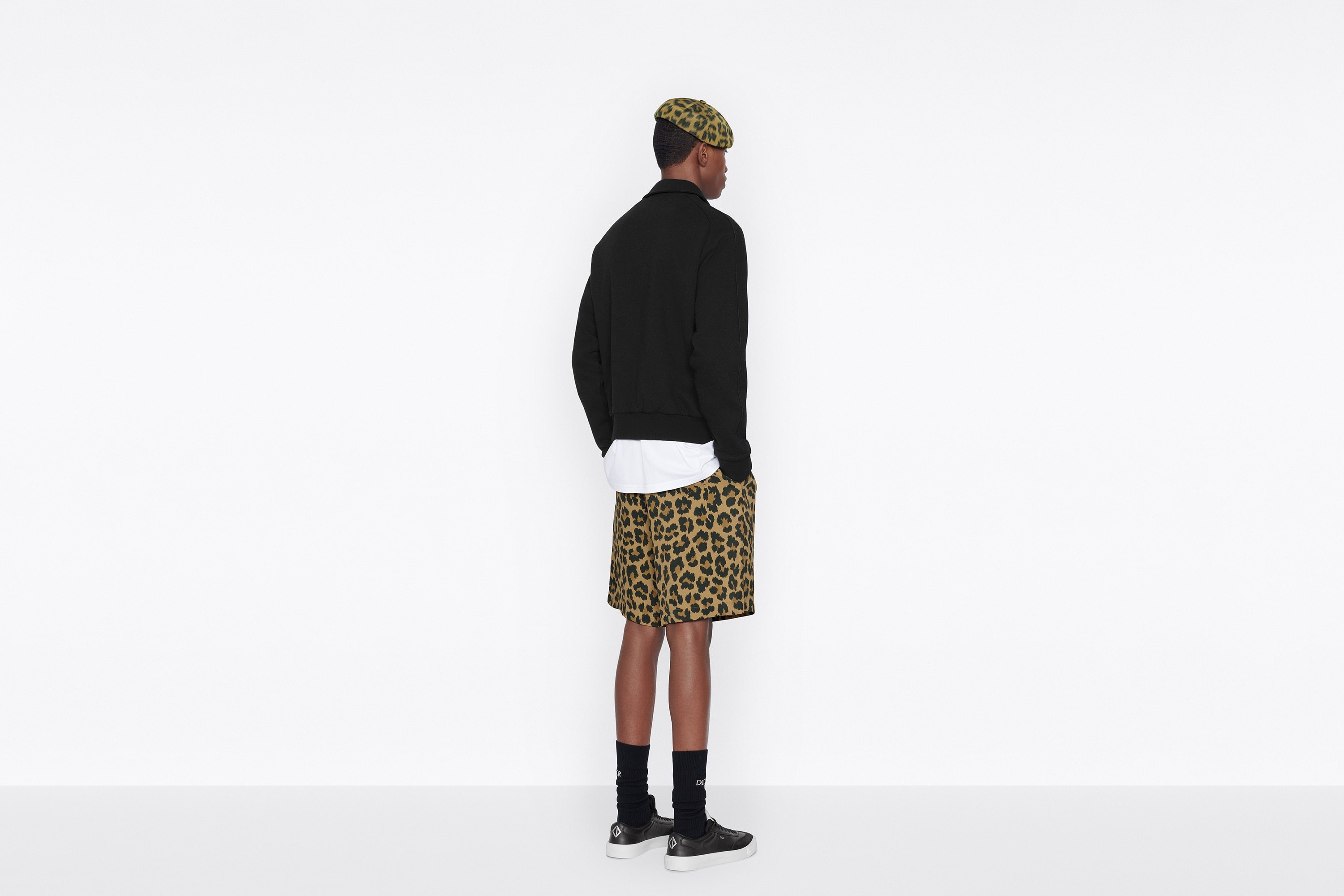 Dior Leopard-print Shorts In Black