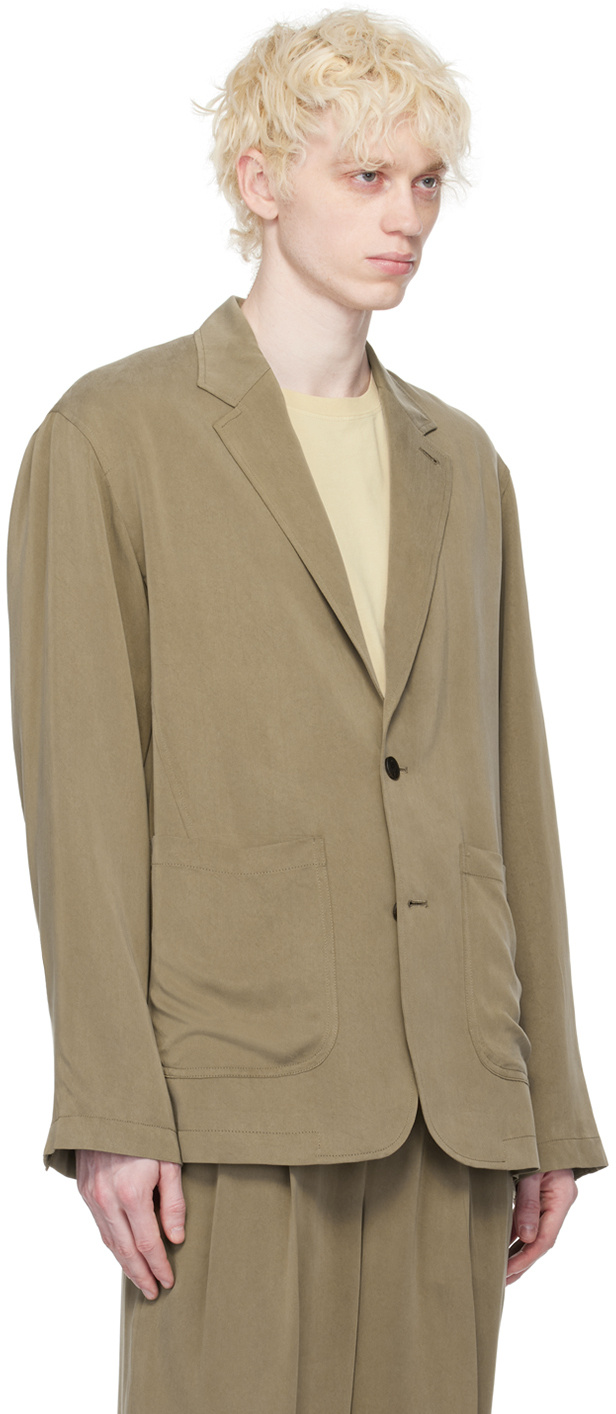 Le 17 Septembre Long Sleeved Suit Jacket In Brown