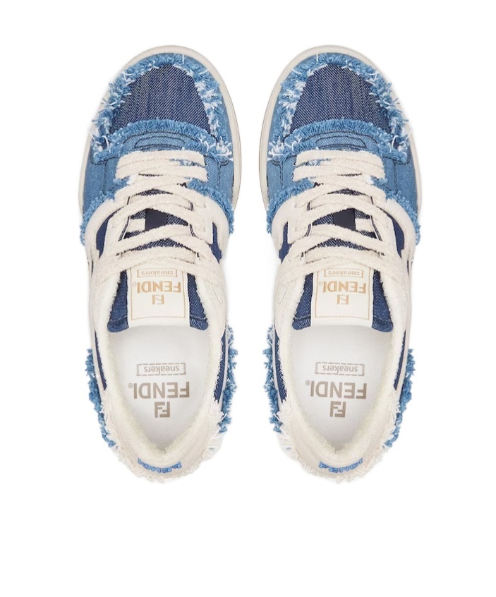 Shop Fendi Blue Denim Low-tops