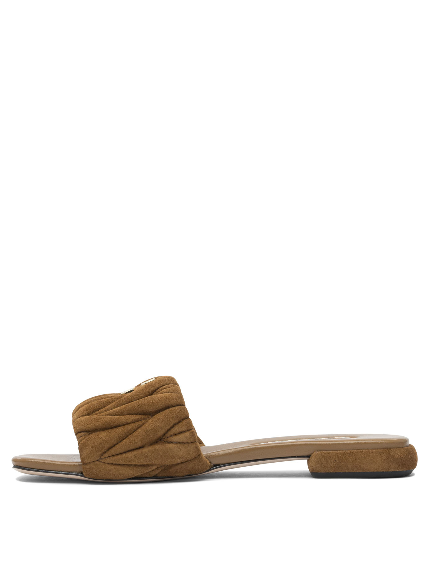 Miu Miu Open-toe Slippers In Brown