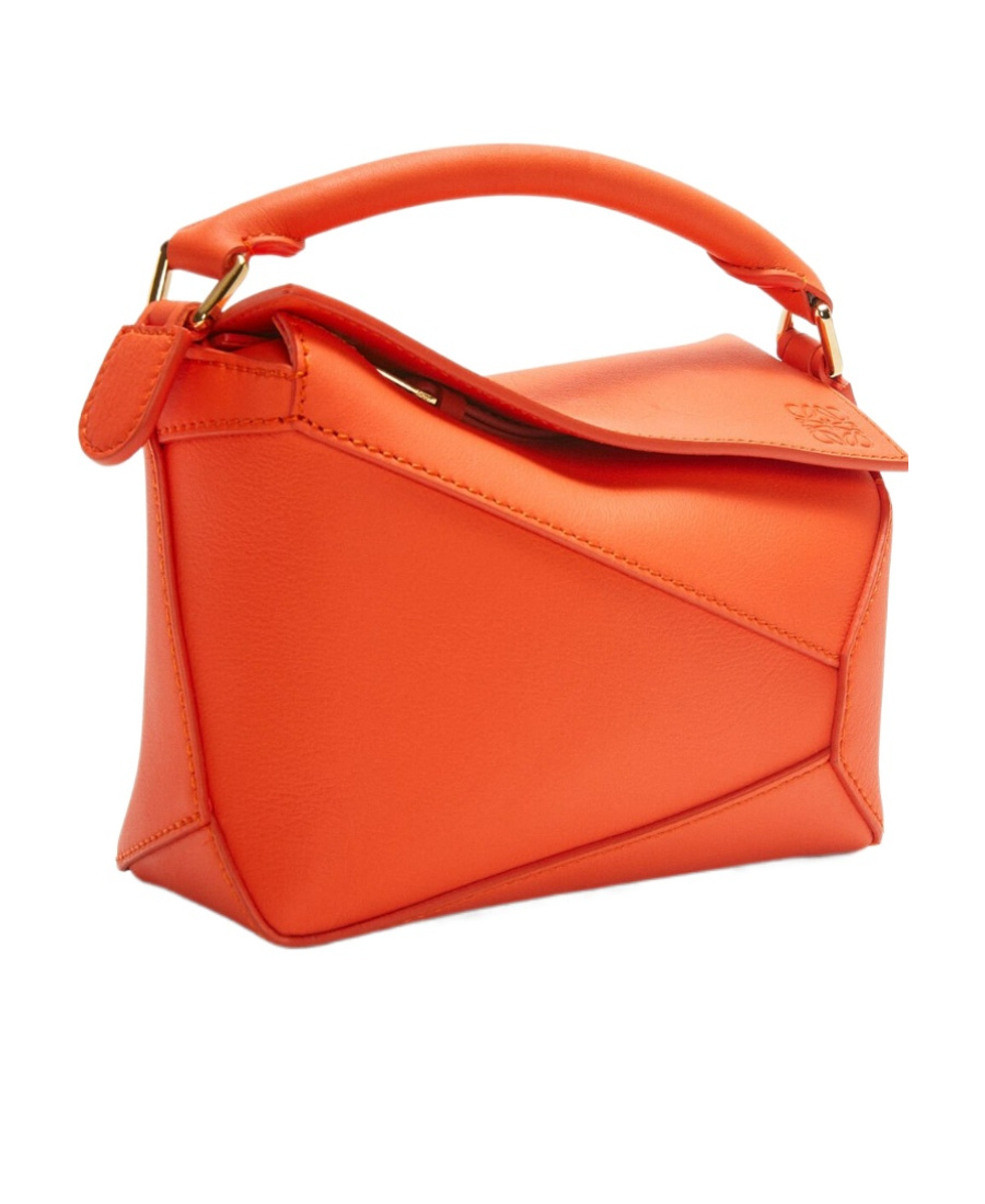 Loewe Womens Vivid Orange Puzzle Mini Leather Cross-body Bag In Orange
