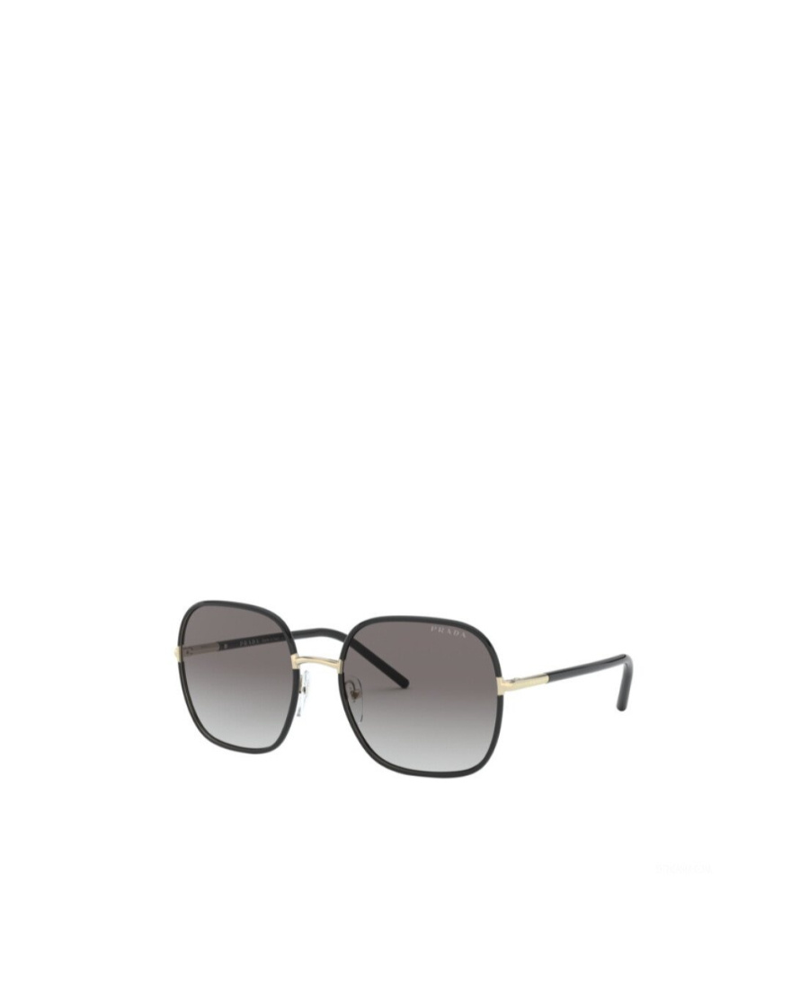 Prada Womens Black Pr 67xs 58 Rectangle-frame Metal Sunglasses In Gray