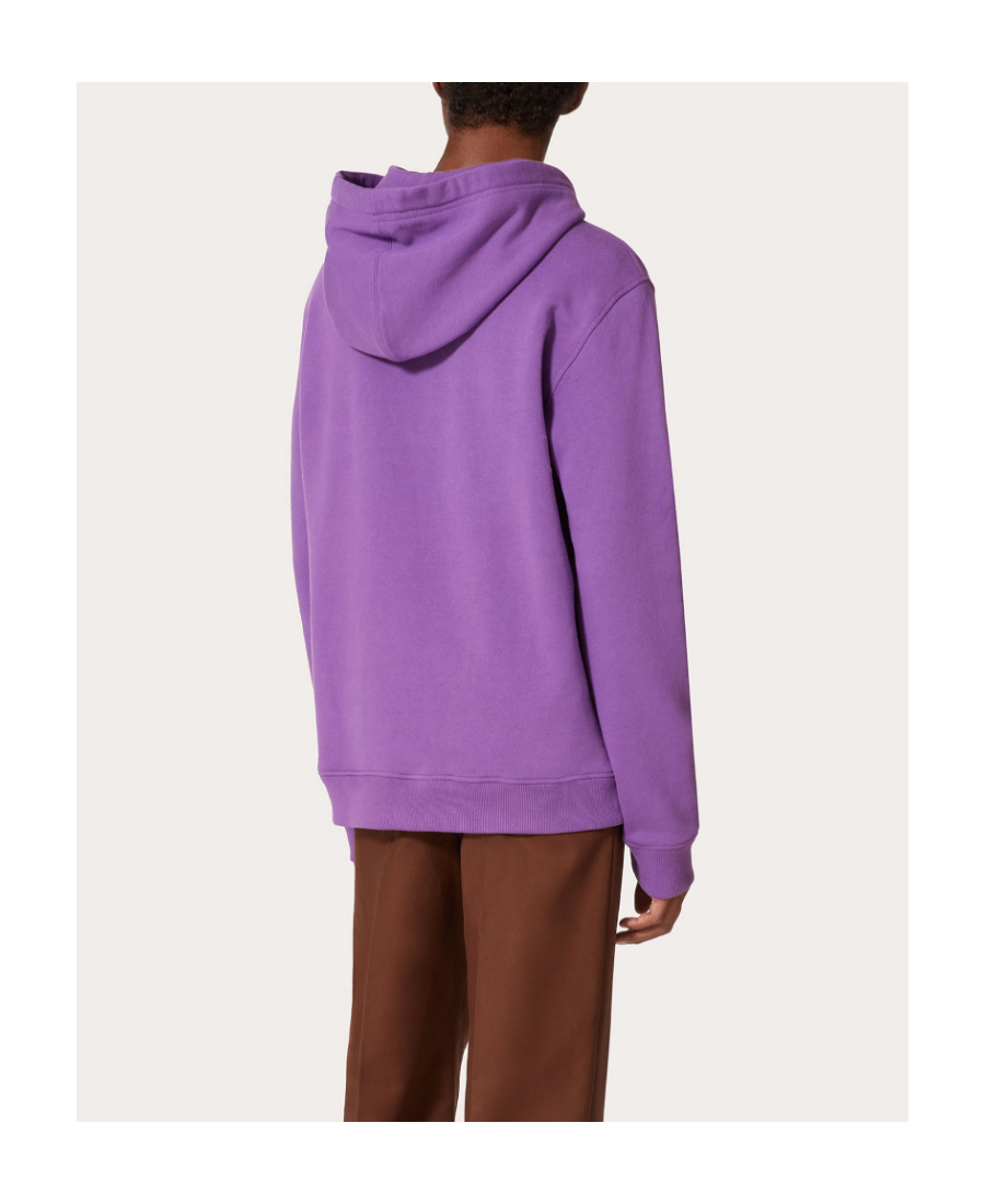 Valentino Logo-print Cotton Hoodie In Purple