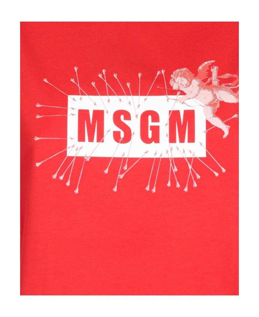 Msgm Logo Short-sleeved T-shirt In Red