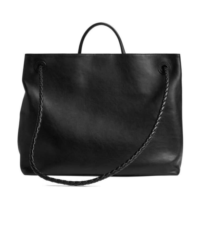 Bottega Veneta Andiamo Large Leather Tote Bag In Black