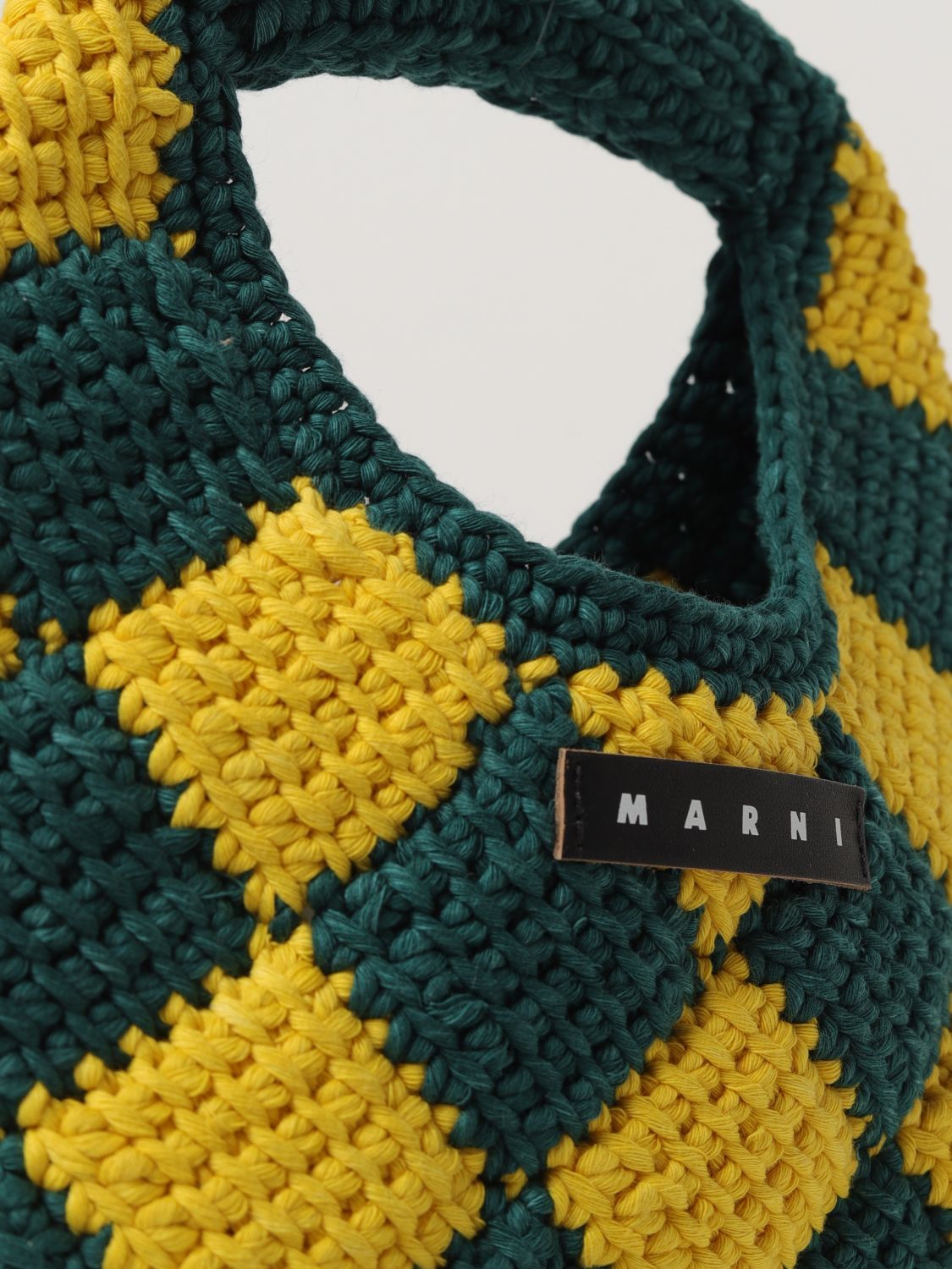 Marni Diamond Logo-patch Bag In Green