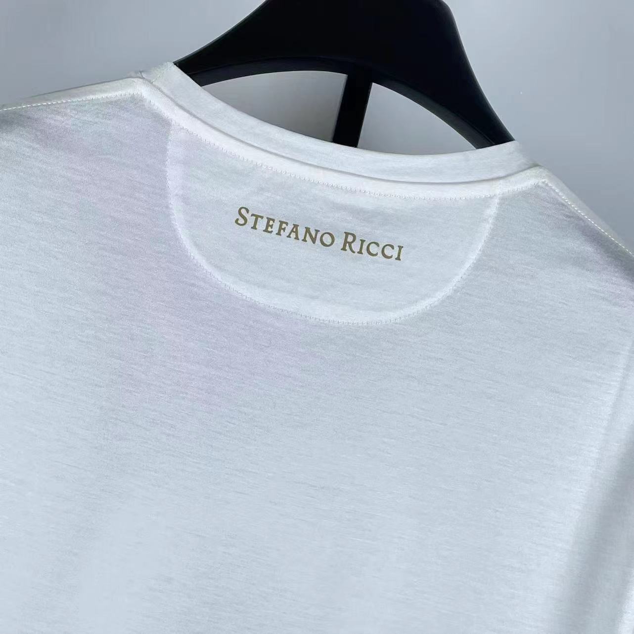 Stefano Ricci T-shirt With Round Neck And Short Sleeves In White