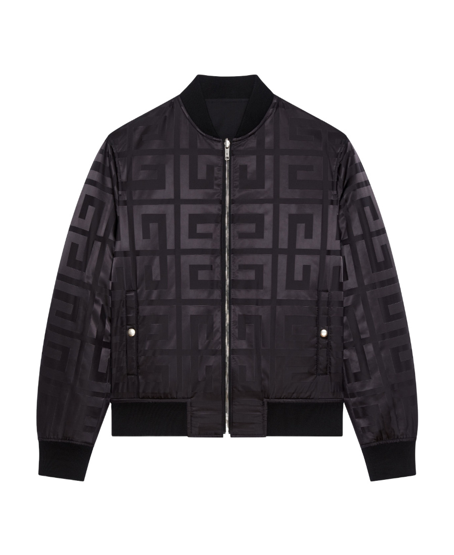 Givenchy Reversible Bomber Jacket In 4g Wool In Black