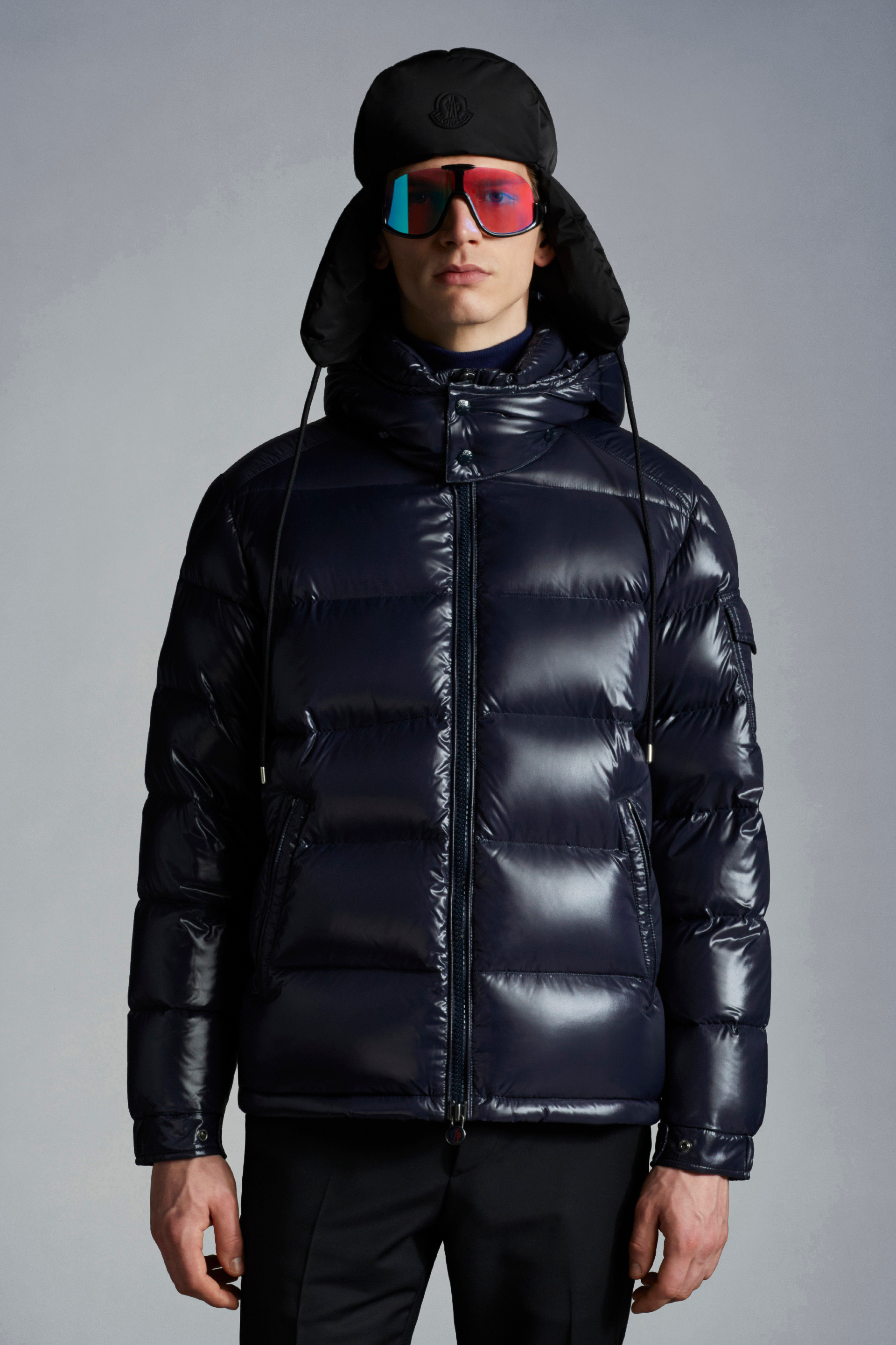 Shop Moncler Maya Short Style Down Jacket In Blue