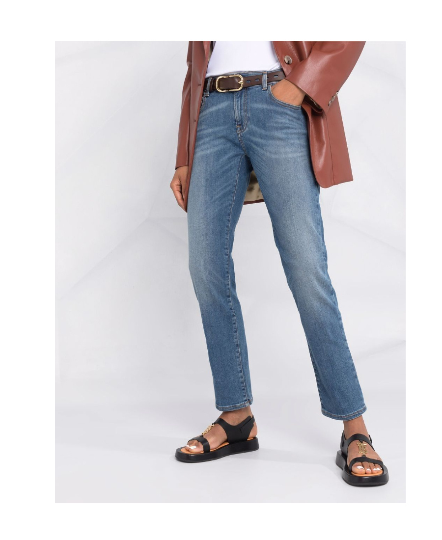 Emporio Armani Low-rise Slim-cut Jeans In Blue