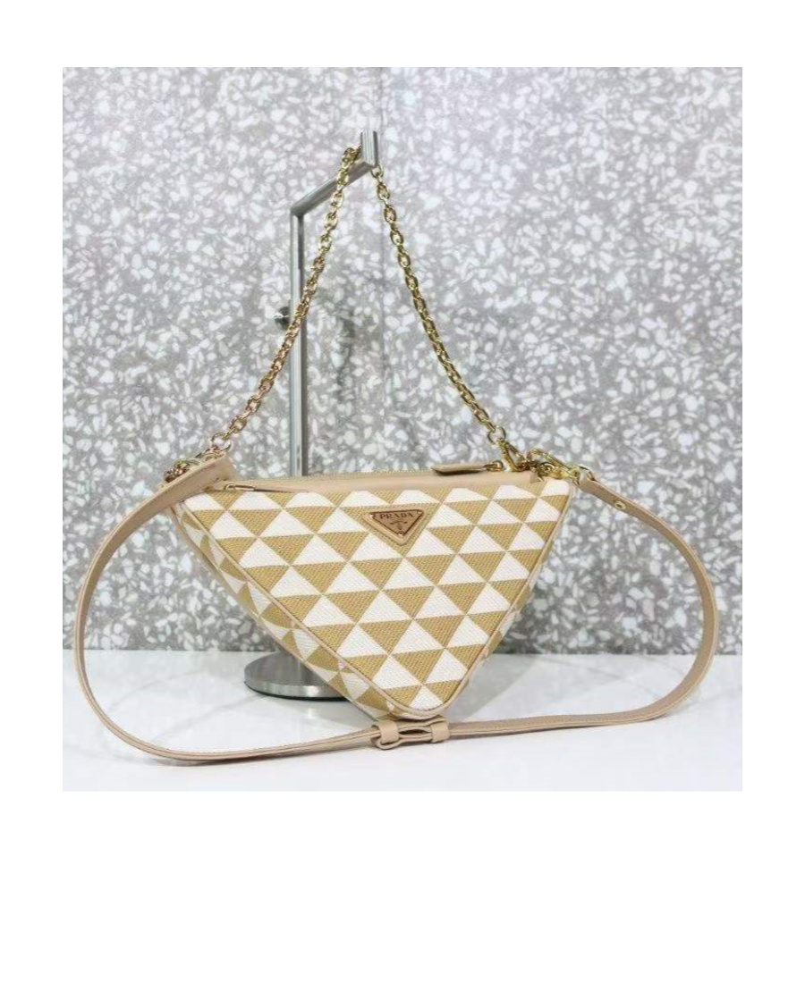 Prada Symbole Leather Mini-bag In Nude