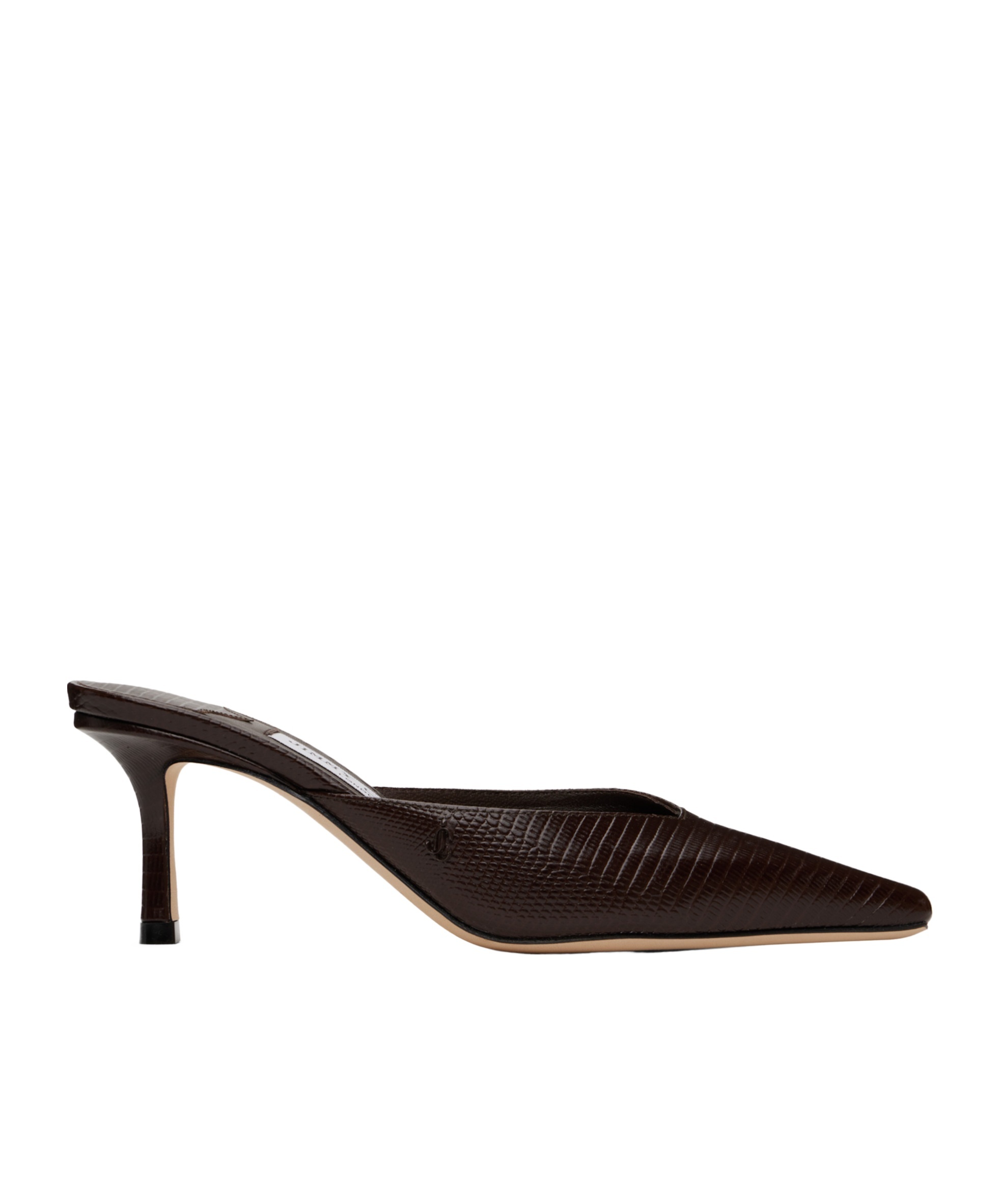 Jimmy Choo Vivi 65 Lizard Print Leather Mules In Brown