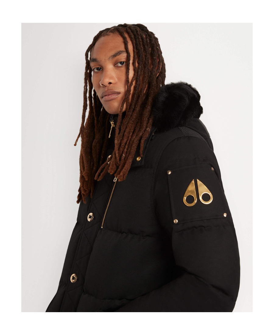 Moose Knuckles 3q Detachable-hood Padded Jacket In Black