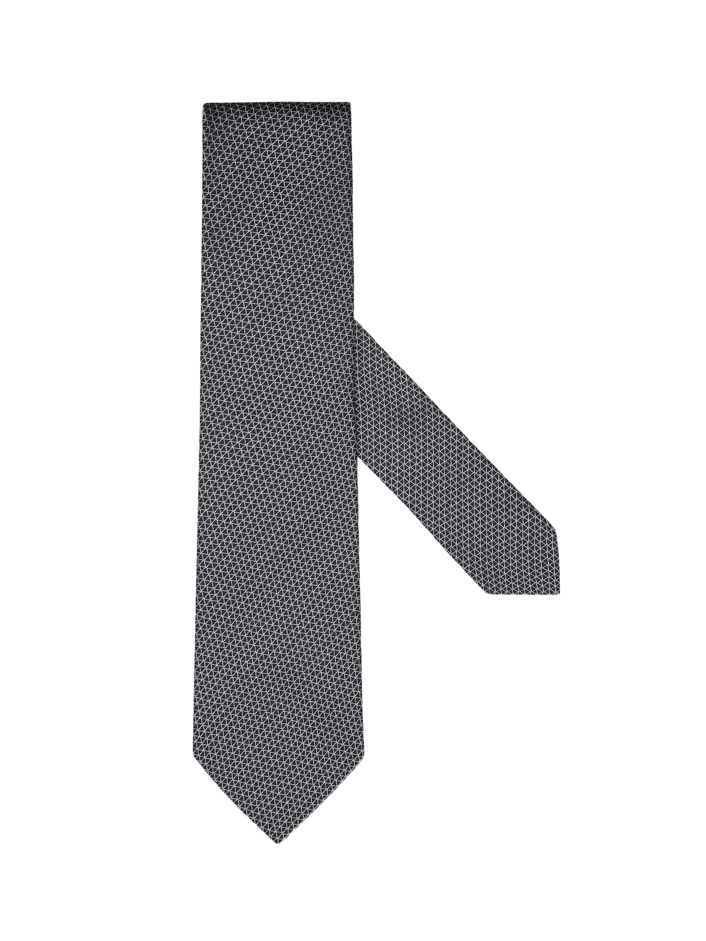 Zegna Geometric Pattern Jacquard Tie In Blue