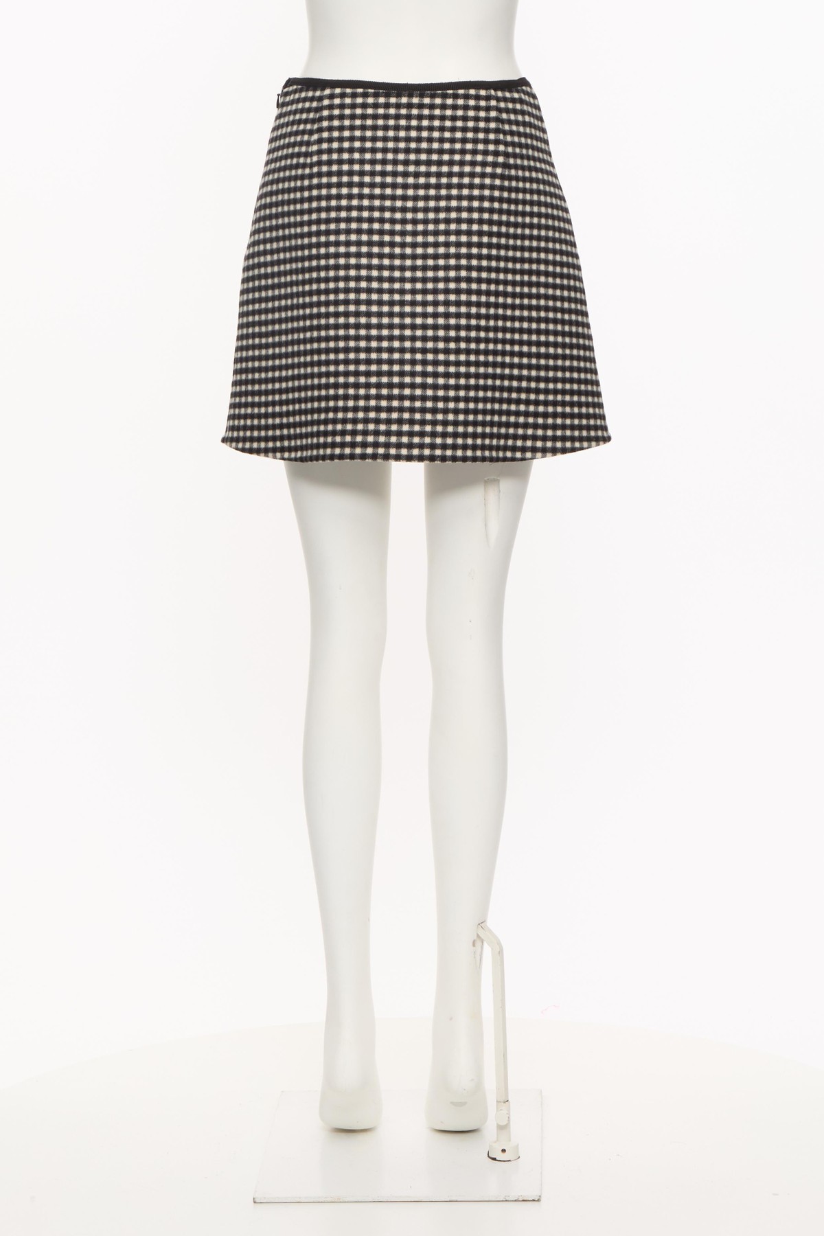 Valentino Checked Wool And Cashmere Miniskirt In Gray