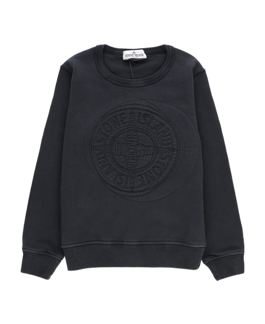 Stone Island Long-sleeved Round-neck Sweater In Black