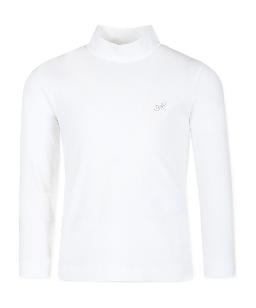 Monnalisa Logo-appliqué T-shirt In White