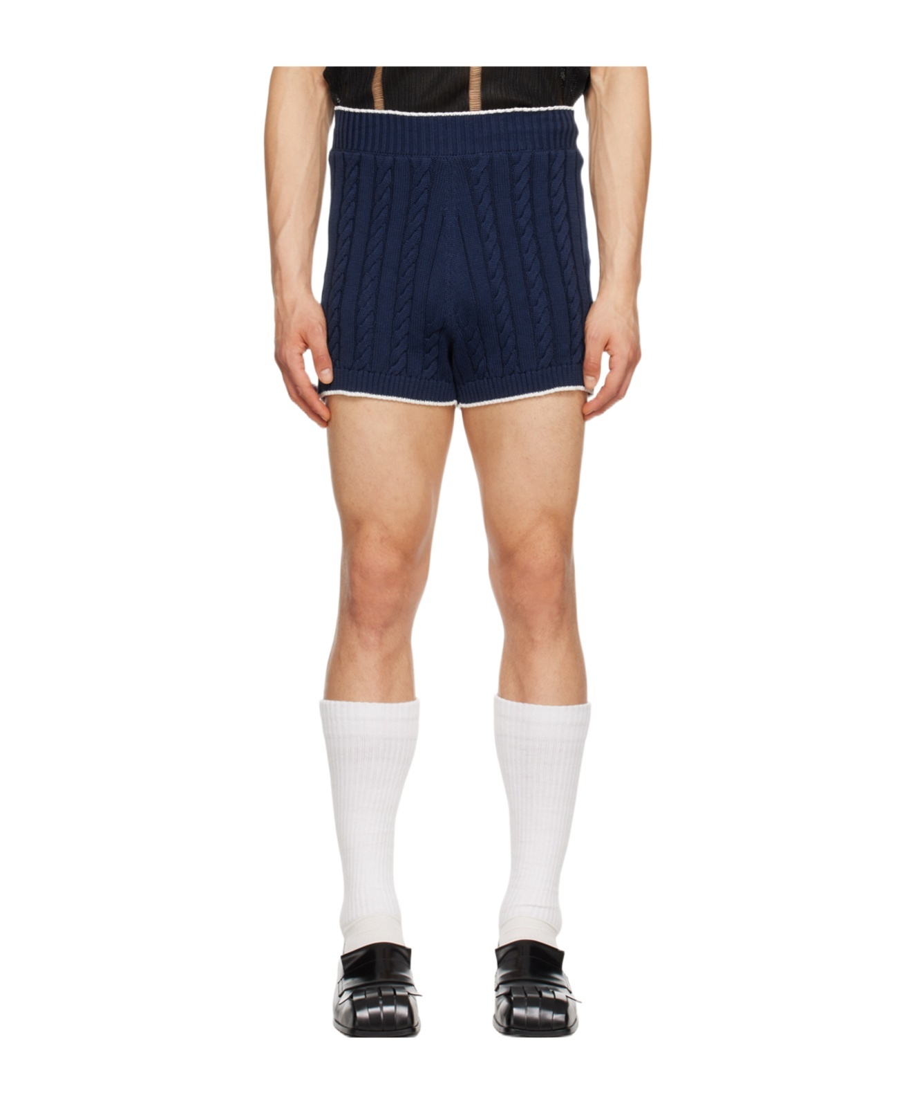 Egonlab Twisted Knitted Shorts In Black