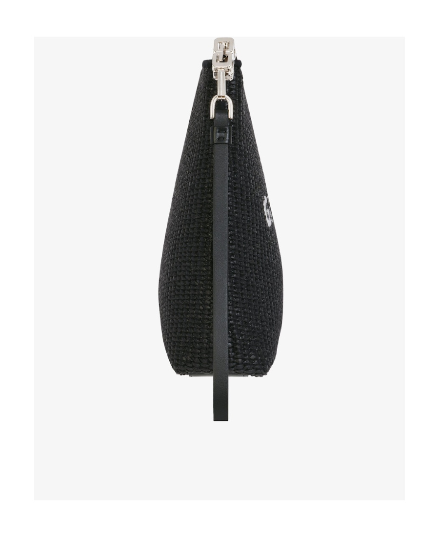 Givenchy Logo-print Raffia Clutch Bag In Black